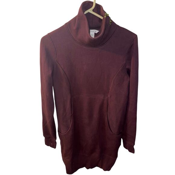 Women’s Athleta Cozy Karma Funnel Neck Dress, Spiced Cabernet Size XS - Picture 4 of 8